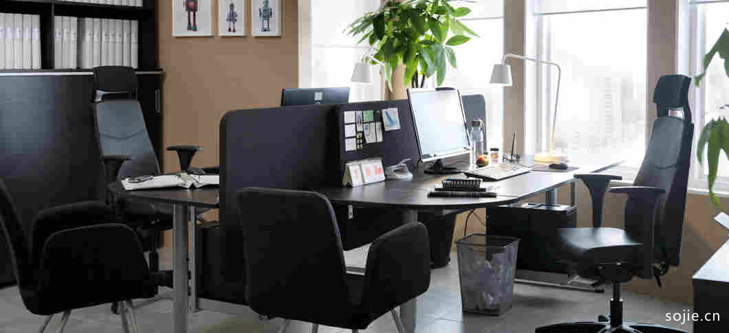 4款中小型双人办公室装修效果图 30平方米二人办公空间合理布局风水设计图
