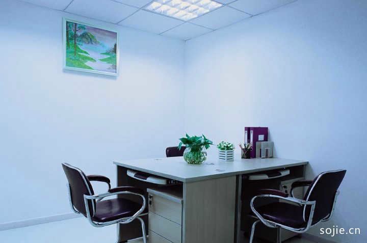 4款中小型双人办公室装修效果图 30平方米二人办公空间合理布局风水设计图