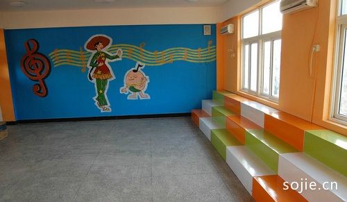 4款音乐教室装修效果图 音乐教室专用凳墙面标语设计图