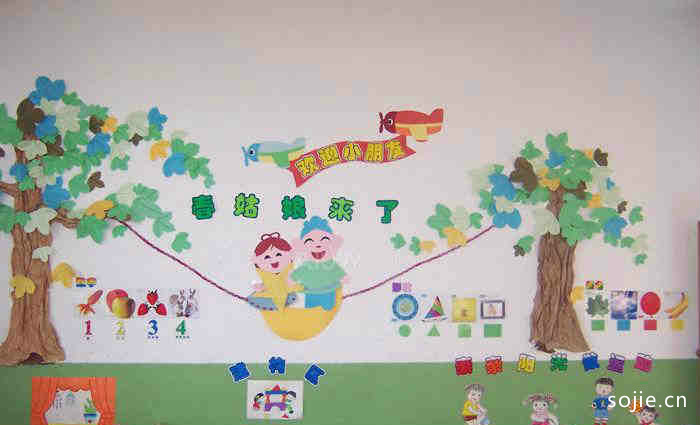 幼儿园主题墙面布置设计图片欣赏 幼儿园大班教室创意主题墙面装饰布置效果图
