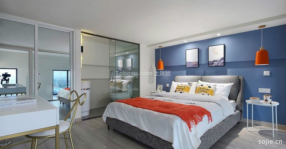 卧室 床_现代风格138平米三室两厅新房装修效果图