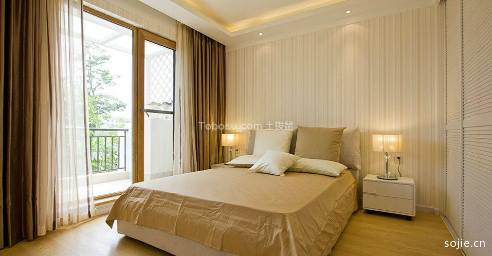 卧室 床头柜_现代简约风格110平米三室两厅新房装修效果图